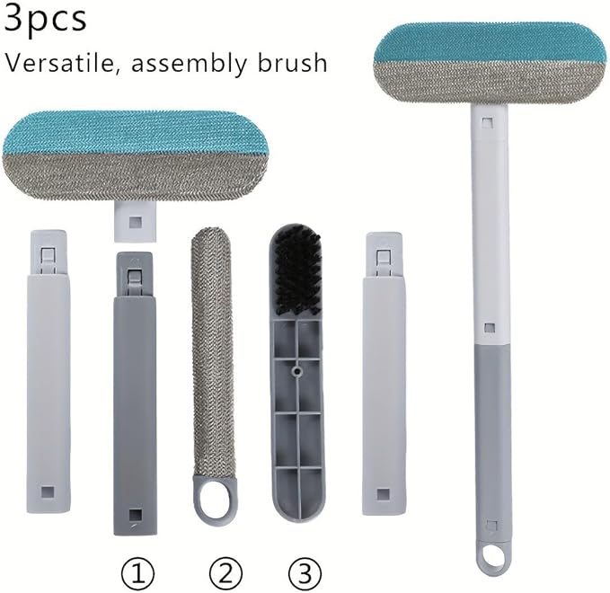 Pet Hair Remover β 4-in-1 Reusable Dog & Cat Hair Removal Tool, Extra Long Handle (23.4"), 2-Pack (Value Set), No-Bend Lint Brush for Furniture, Couch, Carpet, Car Seats & Window Screens