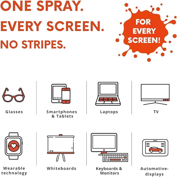 WHOOSH! Screen Shine Go - 1 fl oz Refillable Screen Cleaner Kit with Microfiber Cloth for MacBook, Phone, iPad & Eyeglasses - Powerful Streak-Free Cleaning - Pocket-Sized, TSA-Approved for Travel