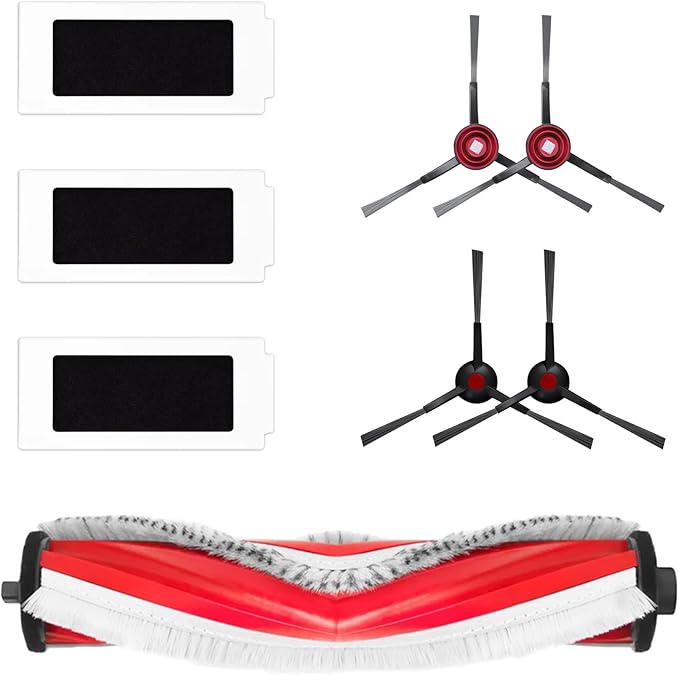 Yeedi Accessories Buddy Kit Compatible with C12 PRO PLUS/C12 PLUS/C12 Robot Vacuum Cleaner, Include ZeroTangle 1.0 Main Brush (1pc), Side Brush (4pcs), Filters (3pcs)