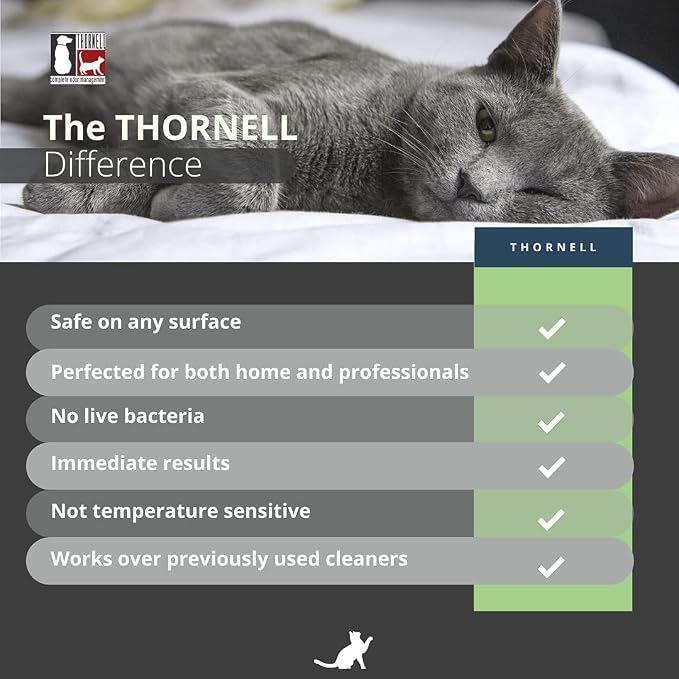THORNELL Cat Odor-Off Concentrate Pet Smell Odor Eliminator – Cat Odor Eliminator Concentrate for Pet Urine Odor, Tomcat Spray for Cat Urine Smell, Feces on Carpet & Litter Boxes – Fresh Scent 16oz