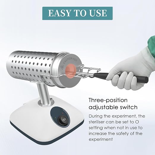 Lab DS-900 Infrared Sterilizer Autoclave Sterilizers Two Adjustable Heating Temperatures 400°C/825°C for Scalpel Needle Inoculating Loop Vaccination Ring,110V 150W