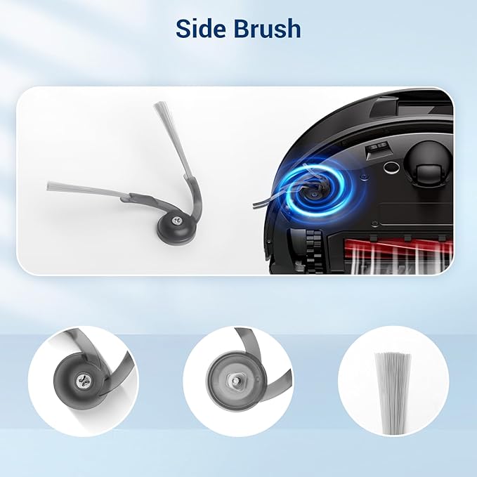 26Pcs Replacement Parts Accessories for Roborock Qrevo S Pro/QV 35A/ QV 35S Robot Vacuum Kit, 2 Main Brush, 4 Hepa Filter, 6 Mop Pads, 6 Side Brush, 6 Dust Bags, 1 Screwdriver, 1 Clean Tool