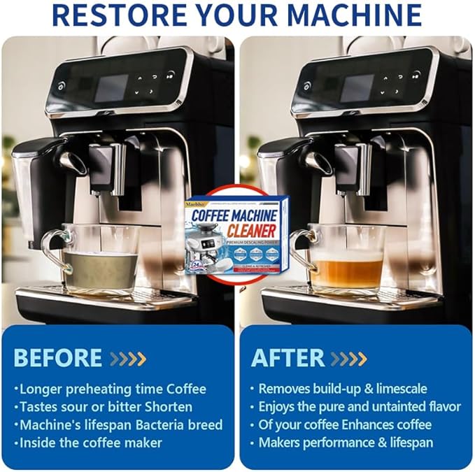 Coffee Maker Cleaner Garbage Disposal Cleaner - Includes 24PCS Coffee Maker Tablets and 24-Pack Garbage Disposal Tablets