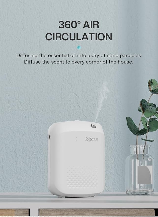 Scent by Aroma Collection Smart Scent Diffuser, Black, 400ml Large Capacity, 360° Air Circulation, Bluetooth Compatible