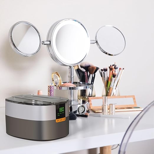 KECOOLKE Ultrasonic Jewelry Cleaning Machine, 750ml Sonic Cleaner with Digital Timer for Eyeglasses, Rings,Silver, Cleaner Solution for Gifts