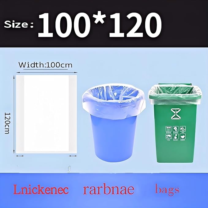 Heavy-Duty Trash Bags, 45-50 Gallon, 100cm x 120cm, 150 Count Flat-opening garbage bags, Industrial Strength for Construction, Kitchen, Restaurant.Thickened garbage bags,39 x 46 Inch,