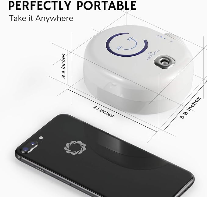 Airthereal B50 Mini Ozone Generator Air Purifier- Removes Odors and Sterilizes Air in Small Spaces Up To 320 Sq Ft - Plug in Mini Air Ionizer, Adjustable Ozone Output of 10-50 mg/h, 2-Pack