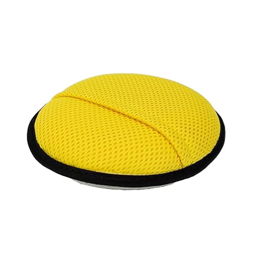 Maxshine Microfiber Waxing Applicator Pad with Finger Hold, Dia: 14cm, Yellow & Grey, 3 Pack