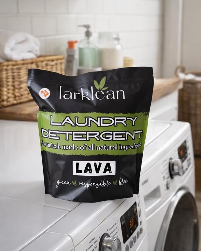 Laundry Detergent Powder | Non-Toxic Powder Laundry Detergent for Sensitive Skin | Easy To Use, Tough on Stains, Gentle on Fabrics | Botanical Laundry Powder (Lava)