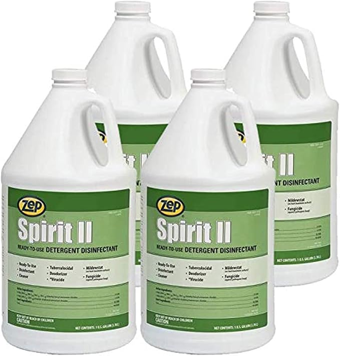 Zep, ZPE67923CT, Spirit II Detergent Disinfectant, 4 / Carton, Multi, 128 Fl Oz (Pack of 4)