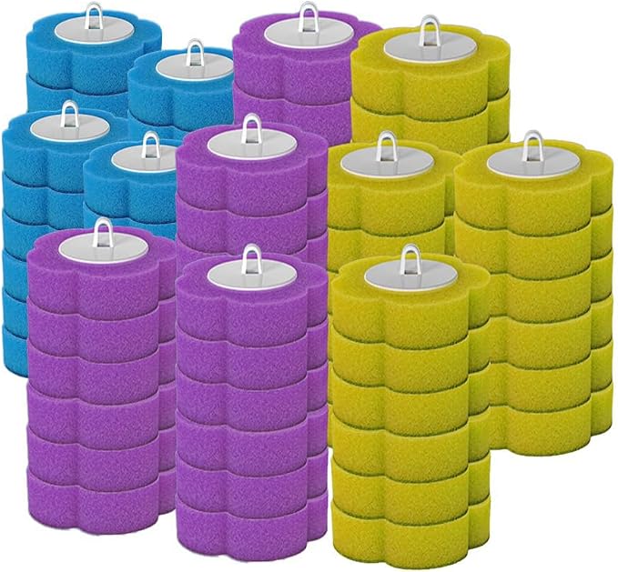 Disposable Toilet Brush Scrubbing 54 Refills Holder Wall Mount | Built-in cleaner, Ergonomic wand, Long handle, No wash,Click-discard