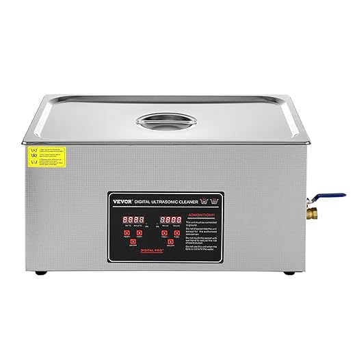 VEVOR Ultrasonic Cleaning with Digital Timer & Heater, Professional Ultra Sonic Jewelry Cleaner, Stainless Steel Heated Cleaning Machine for Glasses Watch Rings Small Parts Circuit Board (22L)