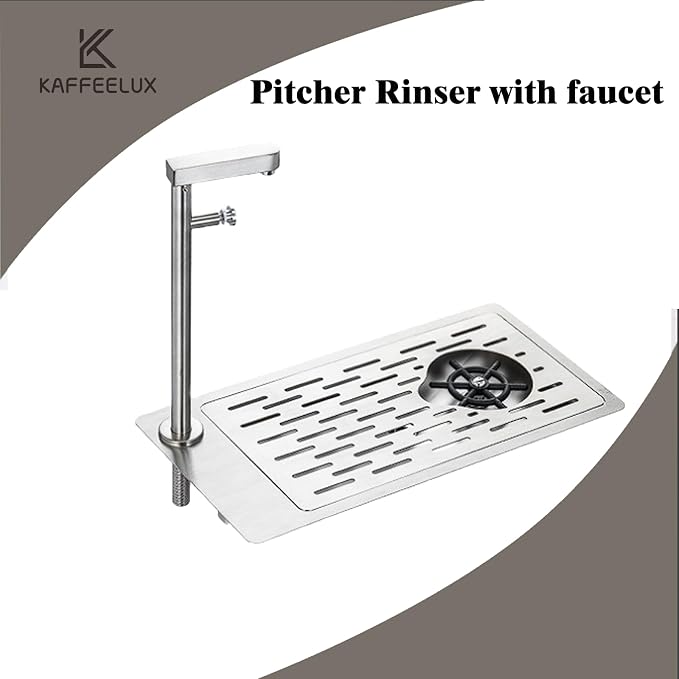Double headed glass cleaner with faucet, stainless steel glass dishwasher for kitchen sink, bottle dishwashing cup cleaner, sink accessory for home bar faucet (KF79)