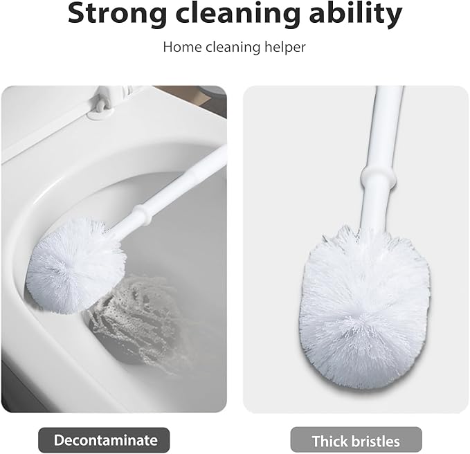 Modern Black Toilet Brush and Holder Set - Sleek Minimalist Ceramic Bathroom Accessory, Luxury Odor-Control Smart Design for Hotel & Home, Rust Resistant Handle, Compact Space Saving Decor