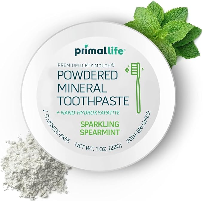 2 Pack of Primal: Life Organics!! - Dirty Mouth Toothpowder, Tooth Cleaning Powder, Flavored Essential Oils with Natural Kaolin & Bentonite Clay, Paleo, Organic, Spearmint, 1 oz LuxProdX Sticker