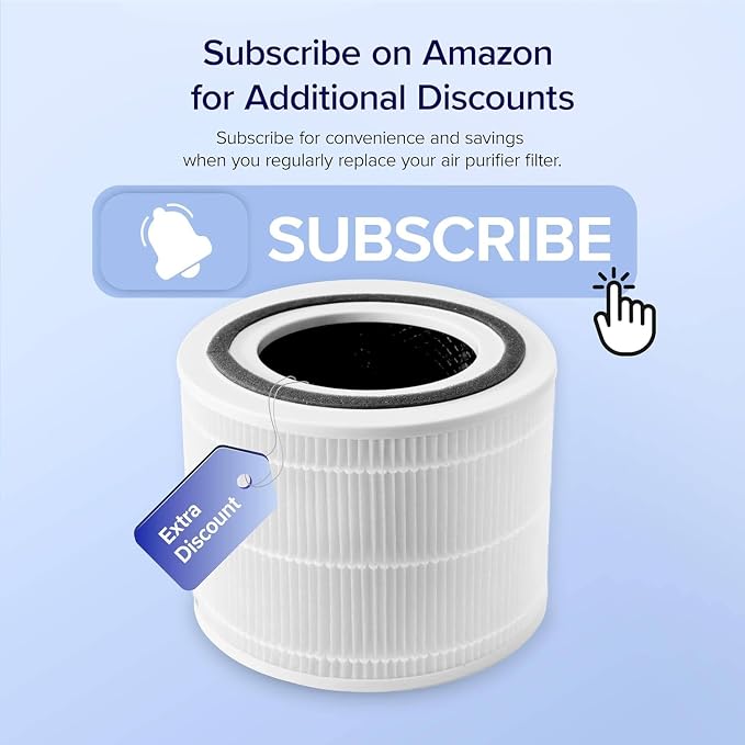Levoit Core 300-P Air Purifier Genuine Replacement Filter, Core300S-P Filter, AHAM VERIFIDE, Supports HEPA Sleep Mode, High-Efficiency Activated Carbon, Removes Smoke Odor, Allergens,Core 300-RF,2Pack