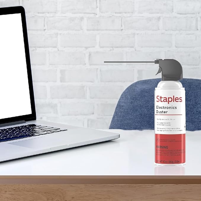 Staples Compressed Air Duster – 10 oz. Cans for Electronics, Keyboards & Office Devices, 4‑Pack