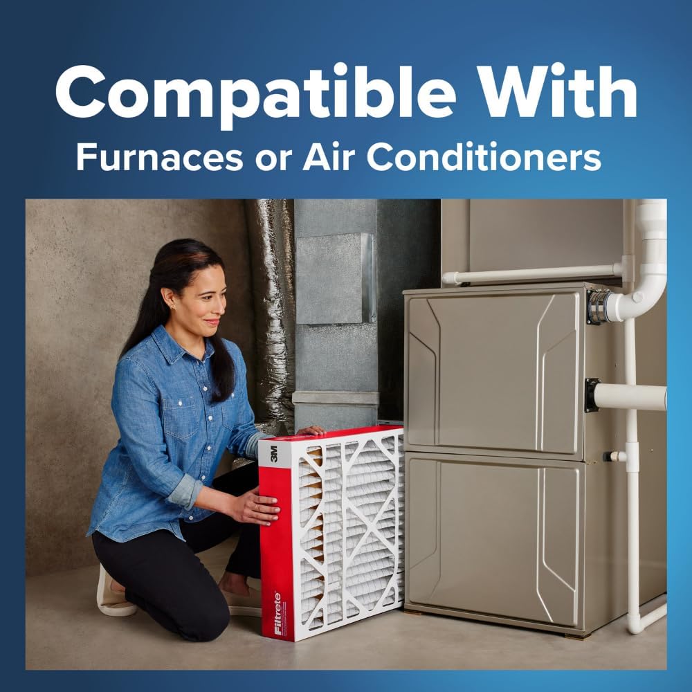 Filtrete 18x18x1 AC Furnace Air Filter, MERV 11, MPR 1000, Micro Allergen Defense, 3-Month Pleated 1-Inch Electrostatic Air Cleaning Filter, 4 Pack (Actual Size 17.81 x 17.81 x 0.81 in)