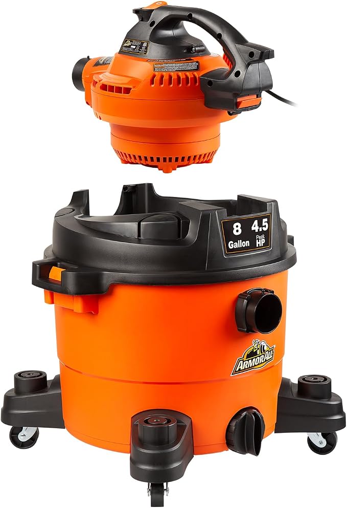 Armor All VBV809 0901 8-Gallon 4.5 Peak HP Wet/Dry Vacuum with Detachable Blower, Orange