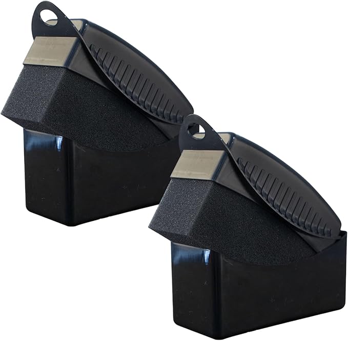 Car Tire Applicator Sponge Set of 2 Supplies Wheel Waxing Pad with Handle Fit for Easy Detailing Ergonomic Designs Reusable Tire Sponge (Black)