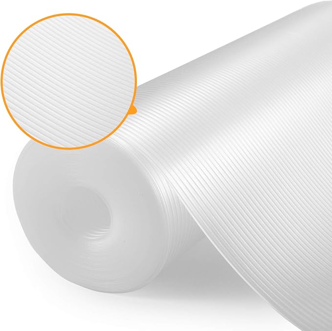 Glotoch Non Adhesive Clear Shelf Liners for Kitchen Cabinets 12" x20FT, Non Slip Drawer Liners for Dresser, Waterproof Cabinet Liners for Shelves/Dresser/Refrigerator/Bathroom