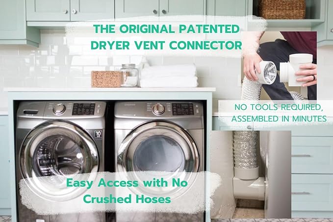 STV-M Space-Saving Dryer Vent – Airtight Seal, Durable Build, Complete Duct Connection Kit – Designed for Tight Spaces by Ziggurat