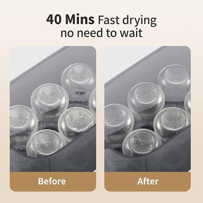 AMZBABYCHEF Baby Bottle Steamer, 3-in-1 Bottle Steamer and Dryer, Easy One-Dial Control Electric Steam Bottle Dryer for Baby Bottles, Baby Stuffs & Breast Pump Accessories