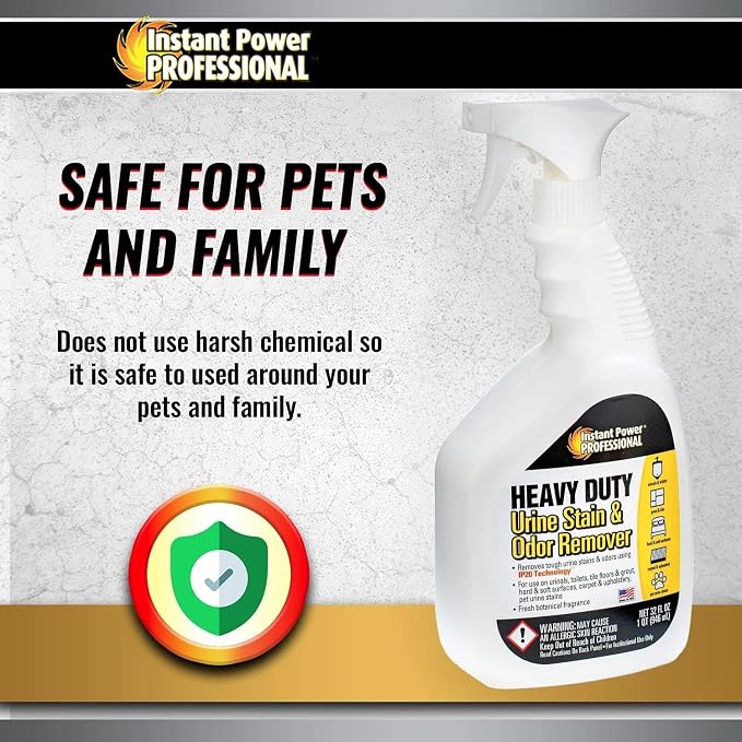 Instant Power Heavy Duty Urine Stain and Odor Remover, Stain and Smell Remover, 32 Fl. Oz.