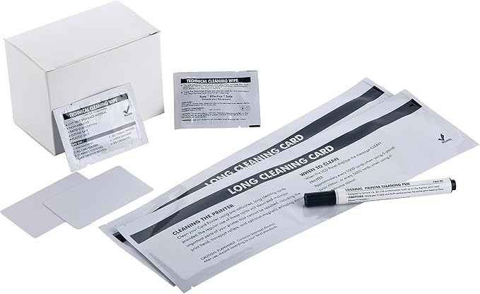 Bodno Cleaning Kit, T Cards, Adhesive Cards, Cleaning Pen, Wipes for Evolis Zenius and Primacy ACL002
