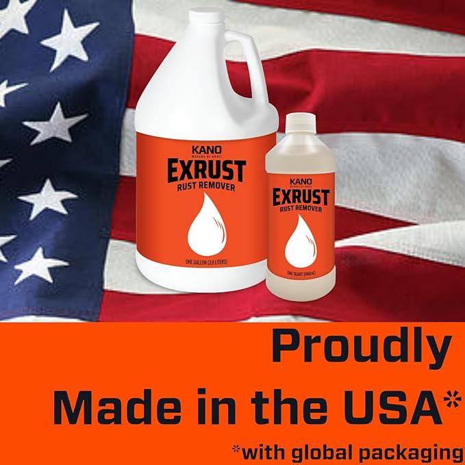KROIL Exrust Rust Remover - Fast-Acting Chemical Rust Dissolver & Corrosion Cleaner - Heavy-Duty Penetrating Oil Formula - Safe on Steel, Iron & Automotive Parts - Bottle - 1 gal - 1 Pack (EX011)