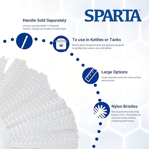 SPARTA Kettle Brush, Essential Scrubber with Flared Head for Cleaning Tanks and Kettles, 5.25" x 7.5", 1 Count, Brown