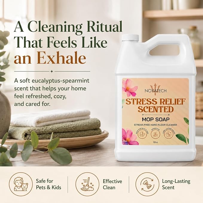 NOYATECH Floor Cleaner Concentrate Gallon - Hardwood, Tile & Stone - Mop Soap All Types - Non-Toxic, Pet & Kid Safe - Made in USA