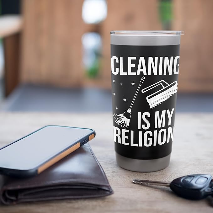 Cleaning is my Religion Cleaning Stainless Steel Insulated Tumbler