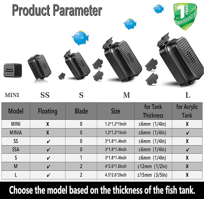 Carefree Fish Aquarium Small Magnetic Cleaner for Glass Fish Tank Magnet Brush Algae Scraper Floating