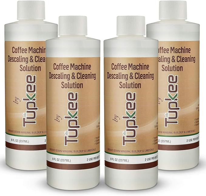 Coffee Machine Descaler Descaling Solution - Made in the USA - 2 Uses Per Bottle – Universal Cleaning Descaler for Keurig, Nespresso, Breville, Delonghi Coffee Makers & Espresso Machines – Pack of 4