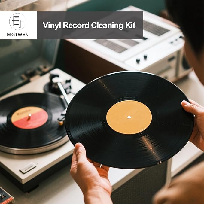 EIGTWEN Vinyl Record Cleaning Kit, Vinyl Cleaning Kit Easily Removes Dust, Dirt and Grease, Protecting The Fine Grain of Records and Restoring Them to Their Original Perfect Condition(8-in-1)