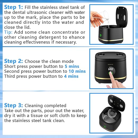 Dental Ultrasonic Retainer Cleaner Machine-45khz, Cleaning for Dentures, Mouth Guards, Aligners, Night Guards, Braces, Toothbrush Heads & Jewelry,Protable UV Retainer Cleaning Pod for Home &Travel