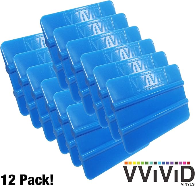 VViViD Blue Handheld Vinyl Wrap Applicator Squeegee (12 Pack)