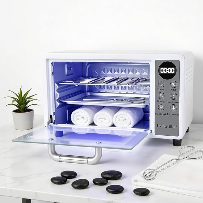 Beauty Star 10L Nail Dryer and Cleaning Cabinet, Multi-Functional Nail Cleaner Box for Esthetician, Barbers, Nail Studio, Beuaty Salon and Home Maintains Tool Cleanliness