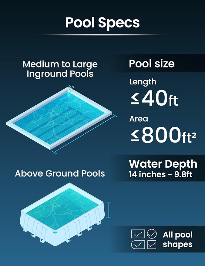 KOKIDO 2026 Rechargeable Cordless Pool Vacuum for Above Ground Pool, Stainless Steel Filter, 15GPM Flow Rate, 90mins, Dual Filters, 2 Vac Heads, Handheld Pool Cleaner Spot Clean Inground Pools, XV510