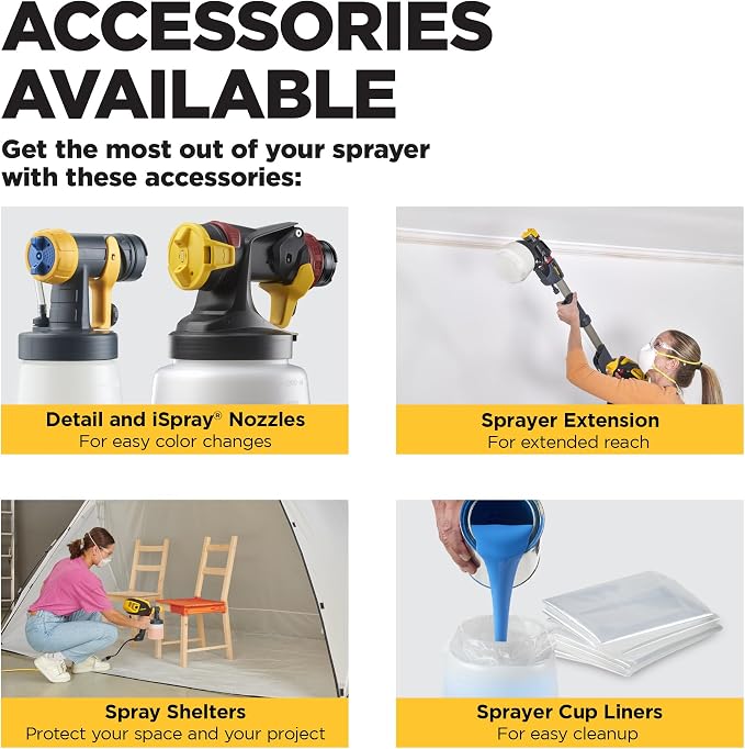 Wagner Spraytech 0529011 FLEXiO 570 Handheld HVLP Paint Sprayer, Sprays Most Unthinned Latex, Includes iSpray Nozzle, Complete Adjustability for All Needs