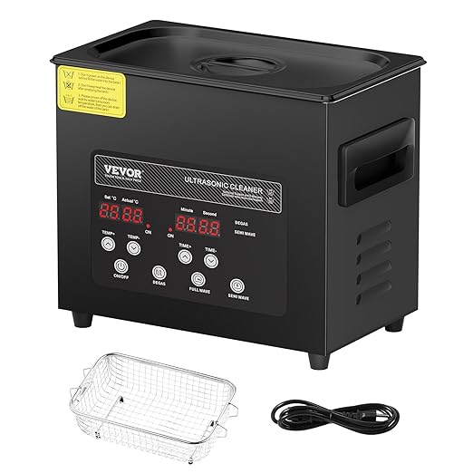 VEVOR 3L Ultra Sonic Cleaner, 120W Digital Ultrasonic Cleaning Machine with Gentle Mode & Upgraded Degassing, 40kHz Ultrasound Cleaner Machine with Heater & Timer for Jewelry, Glasses, Tools Retainer