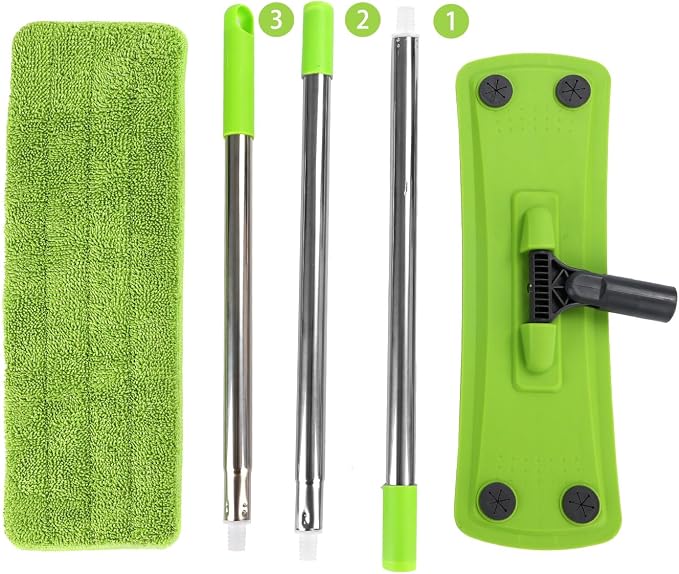 Flat Mops for Floor Cleaning with Long Handle, Small Dry Mops, Home Floor Cleaning Mop Tool for Wood/Tile/Laminate/Marble-49 Inch
