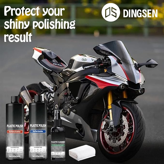 Plastic Cleaner and Polish, 3 Step Scratch Removal System for Clear Plastic and Acrylic Surfaces, Suitable for Light and Heavy Scratches or Blurry Surfaces