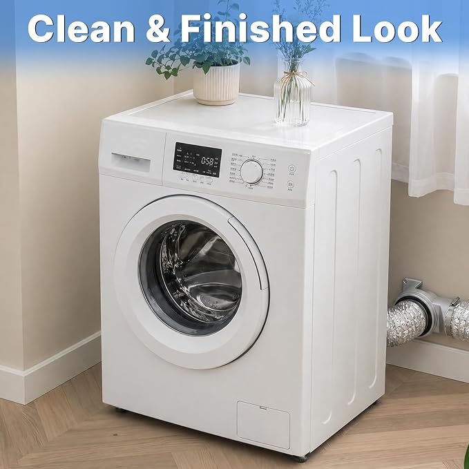 Magnetic Dryer Vent Connector Kit, DV90 Airtight Seal Coupling, 90-Degree Strong Magnet Quick Connection Self-Alignment Easy to Clean Included a 3.3 ft 4" Duct & 2 Clamps