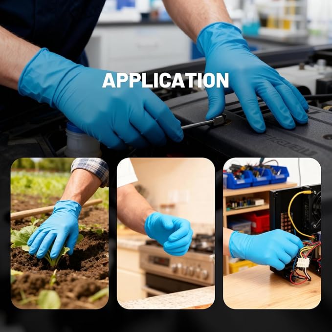 NORTHSKY Olympia Disposable Nitrile Gloves, 6 mil, Mechanic Disposable Gloves Powder and Latex Free, Manufacturing, Blue