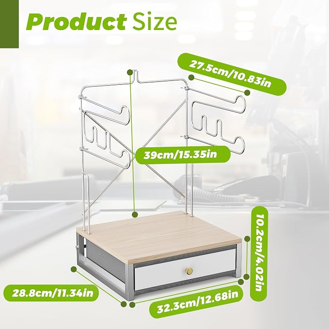 Plastic Grocery Bag Holder with Drawer, Metal Plastic Bag Organizer, Detachable Trash Bags Holder Dispenser Storage for T-Shirt, Shopping Bags, for Groceries Store, Supermarket (White)
