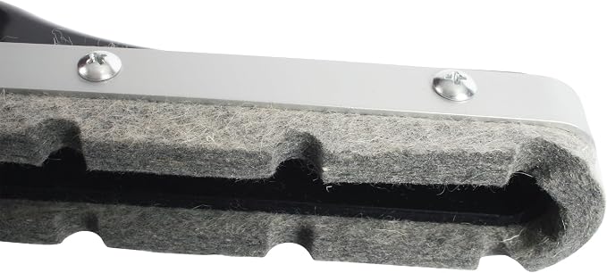 Cen-Tec Systems 94863 Commercial Scalloped Felt Hard Floor Vacuum Attachment with 1-Piece S-Wand, Aluminum