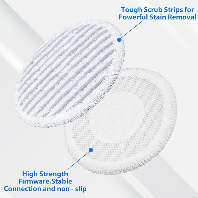 Steam Mop Pads Replacement Brush Head for Shark Steam Mop Professional Cleaning and Polishing Compatible with Shark S8201/S7000/S7001 Series for Deep Cleaning Hard Floors, 8 Mop Pads and 2 Brush Head