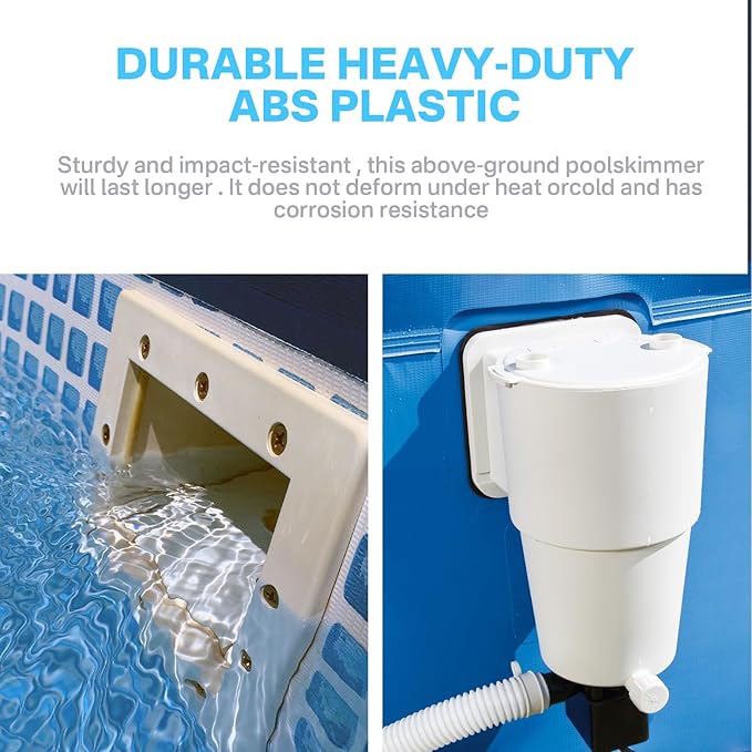 284102 Standard Thru-Wall Skimmer w/Return Fitting for Above Ground Swimming Pools-Opening Width 6" Fits All Standard Pool Wall Cutouts